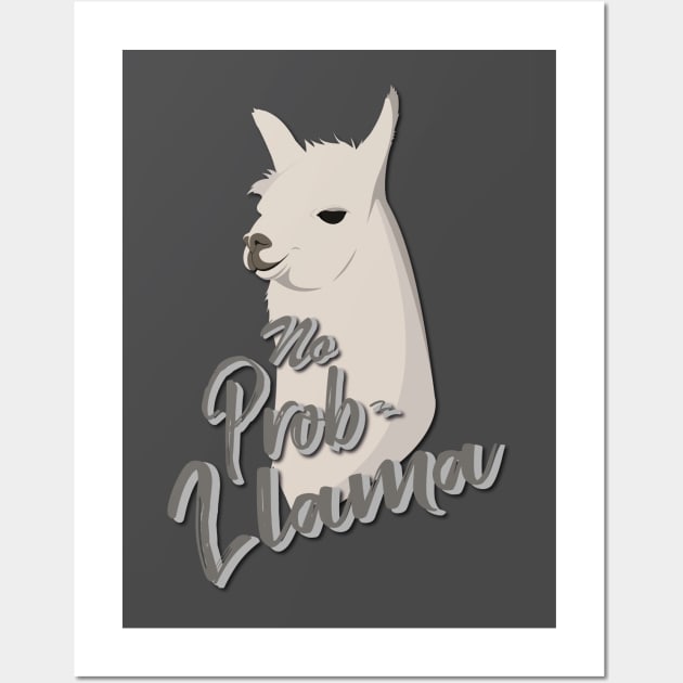 Cool llama no probllama Wall Art by Marzuqi che rose